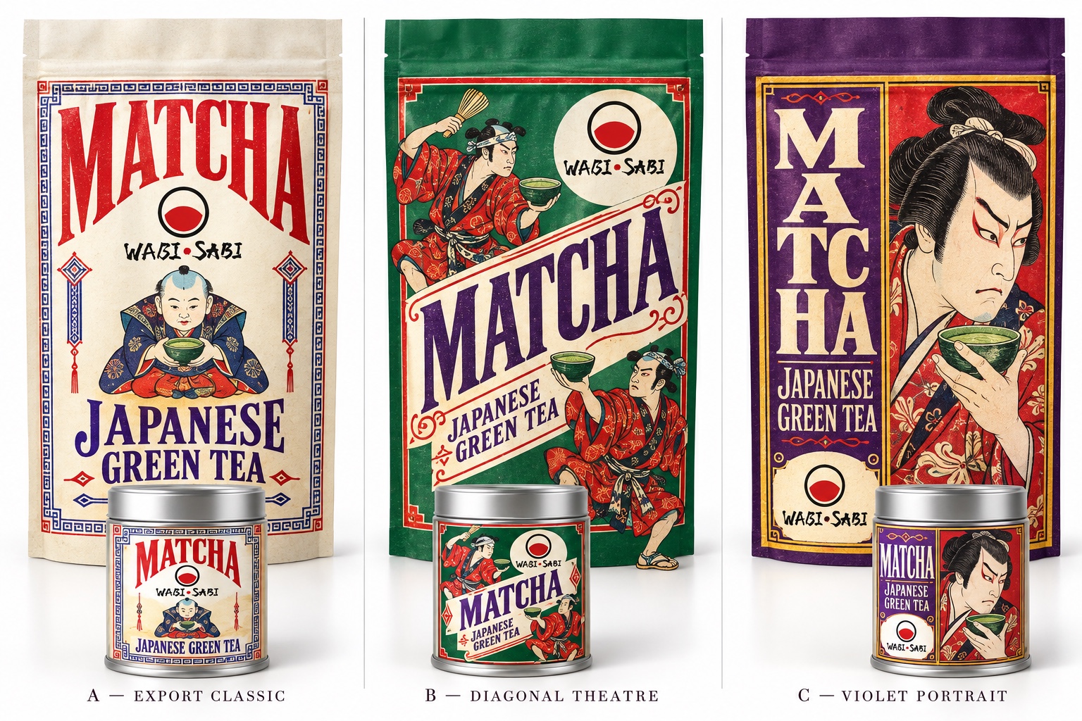 WABI-SABI MATCHA packaging design study 2